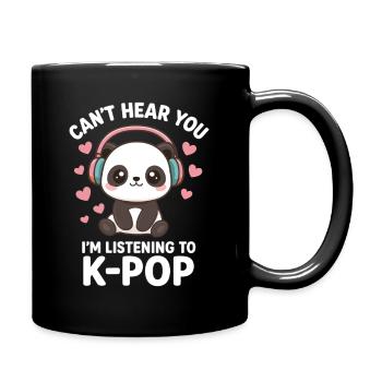 Kawaii Panda – Süßes K-Pop Style Design - Tasse einfarbig - Schwarz - Rechts