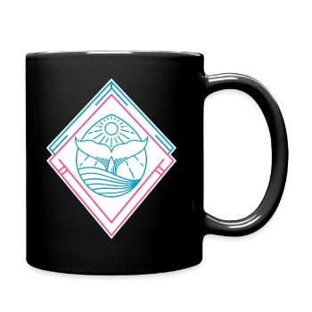 Wal Geometrische Formen – Trendy Hipster Design - Tasse einfarbig - Schwarz - Rechts