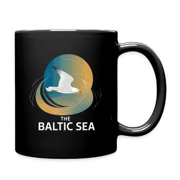 La mer Baltique, mer Baltique, mouette, côte, vagues, nature - Mug uni - noir - Droite