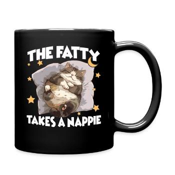 Cat Pajama Nightgown – Fun Cozy Sleep - Full Colour Mug - black - Right