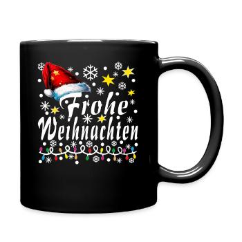 Frohe Weinachten - Tasse einfarbig - Schwarz - Rechts
