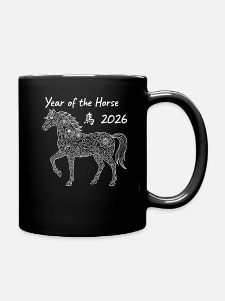 Année du Cheval 2026 Nouvel An chinois - Mug uni - noir