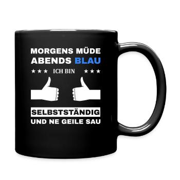 Fatigué le matin, bleu le soir, indépendant - Mug uni - noir - Droite