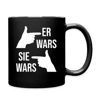 Er wars sie wars - Tasse einfarbig - Schwarz - Rechts