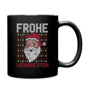 Weihnachtsmann Frohe Weihnachten - Tasse einfarbig - Schwarz - Rechts
