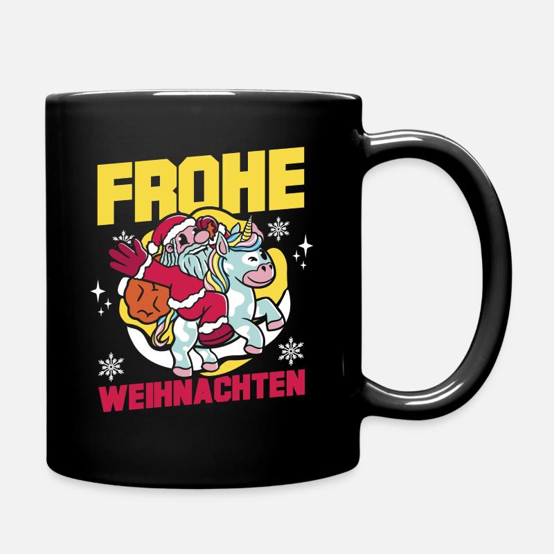 Weihnachtsmann Frohe Weihnachten - Tasse einfarbig - Schwarz