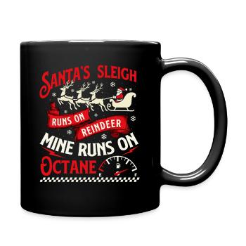 Santa's Sleigh Reindeer Mine läuft auf Octane Funny - Tasse einfarbig - Schwarz - Rechts