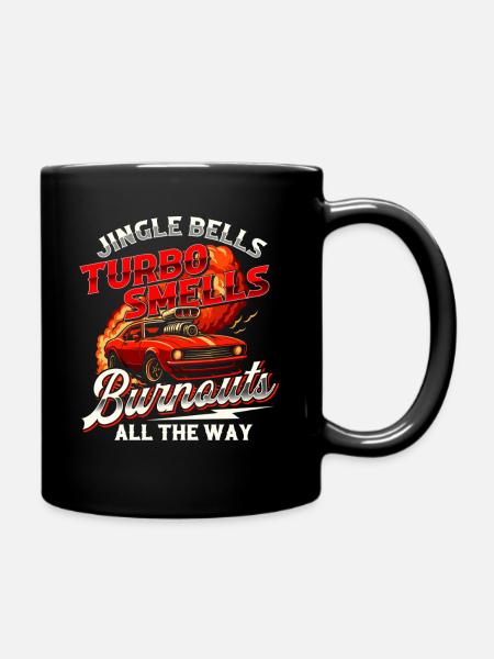 Jingle Bells Turbo riecht Burnouts Lustiges Auto Weihnachten - Tasse einfarbig - Schwarz