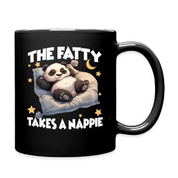 Lazy Panda Pyjamas Perfektes Nachthemd Panda - Tasse einfarbig - Schwarz - Rechts