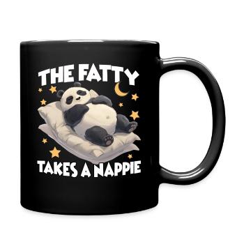 Chemise de nuit panda – pyjama drôle, poêle douillette - Mug uni - noir - Droite
