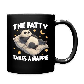 Morning Grouches & Panda Lovers Pajama Nightgown - Full Colour Mug - black - Right
