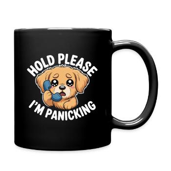 Funny yellow Labrador dog clothes with humor - Full Colour Mug - black - Right