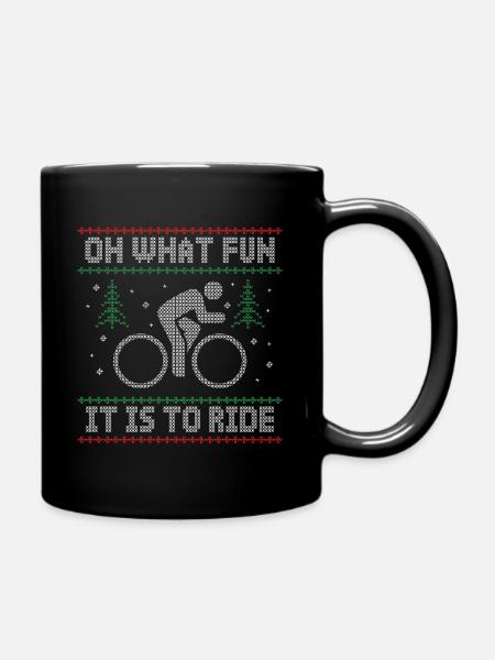 LUSTIGER UGLY CHRISTMAS RENNRAD RADSPORT FAHRRAD - Tasse einfarbig - Schwarz