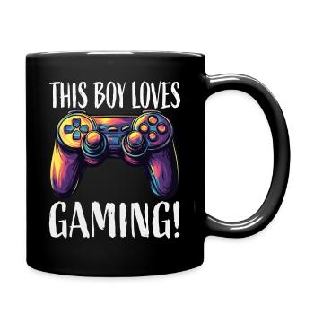 Dieser Junge liebt Gaming Controller - Tasse einfarbig - Schwarz - Rechts