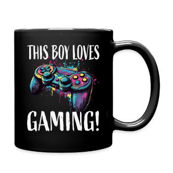 This Boy Loves Gaming Controller - Full Colour Mug - black - Right