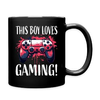 This Boy Loves Gaming Controller Art - Tasse einfarbig - Schwarz - Rechts