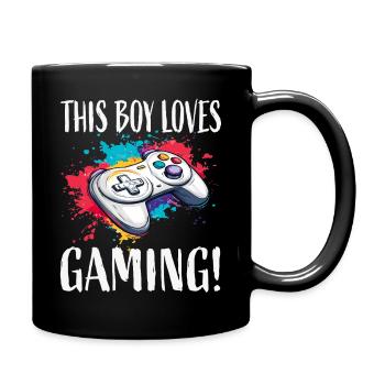 Ce gamin adore jouer - Mug uni - noir - Droite
