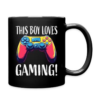 Boy Loves Gaming Controller - Full Colour Mug - black - Right