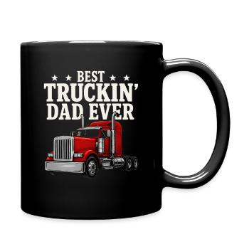 Best Truckin' Dad Ever Retro Truck Design - Full Colour Mug - black - Right