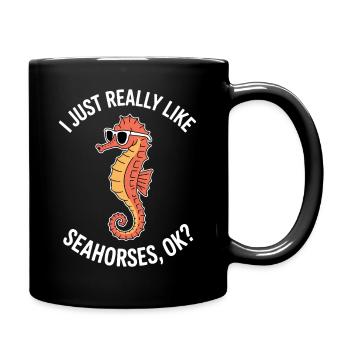 Seahorse Saying Funny Seahorse Gift - Full Colour Mug - black - Right