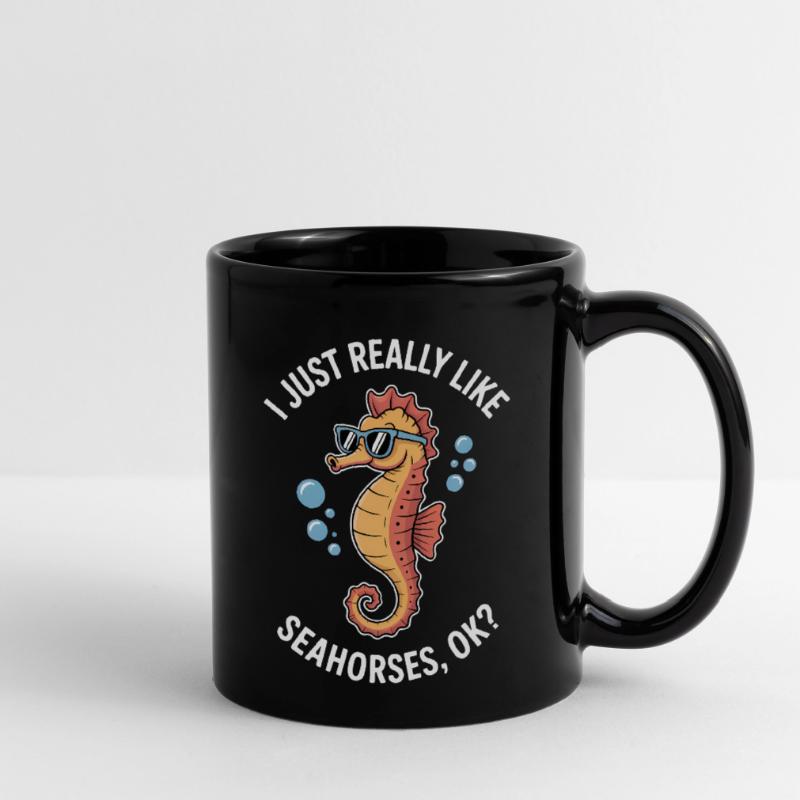 Seepferdchen Spruch Lustiges Seepferdchen Geschenk Tasse einfarbig
