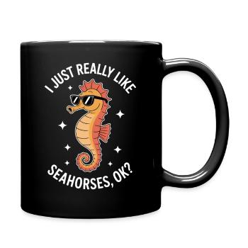 Seahorse Saying Funny Seahorse Gift - Full Colour Mug - black - Right