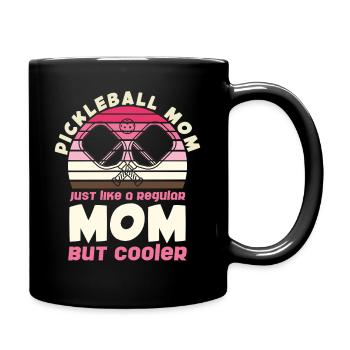 Pickleball Mom Retro Stripes - Full Colour Mug - black - Right