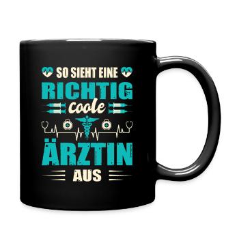Pflegerin Geschenke Pflege Lustig Krankenpflegerin - Tasse einfarbig - Schwarz - Rechts