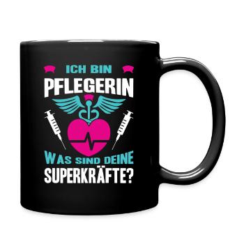 Pflegerin Geschenke Pflege Lustig Krankenpflegerin - Tasse einfarbig - Schwarz - Rechts