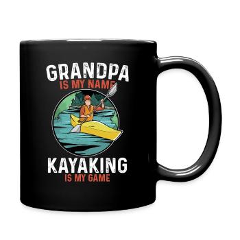 Opa Kayak Abenteuer - Tasse einfarbig - Schwarz - Rechts
