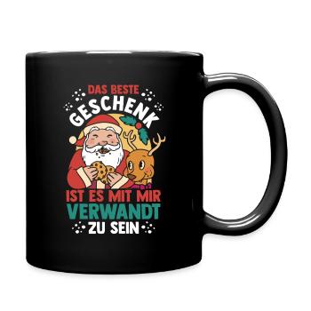 Weihnachtsmann Weihnachtszeit Weihnachts - Tasse einfarbig - Schwarz - Rechts