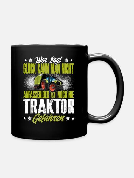 Traktor Landwirt - Tasse einfarbig - Schwarz