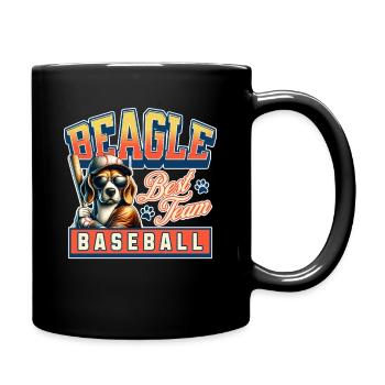 Beagle Baseball Team Beagle Und Baseball Liebhaber - Tasse einfarbig - Schwarz - Rechts