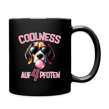 Bubble Trouble Hund Mit Sonnenbrille - Tasse einfarbig - Schwarz - Rechts