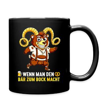 Bär zum Bock machen - Lederhose Satire - Tasse einfarbig - Schwarz - Rechts