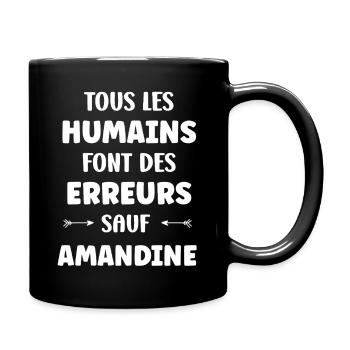 All humans make mistakes Amandine - Full Colour Mug - black - Right