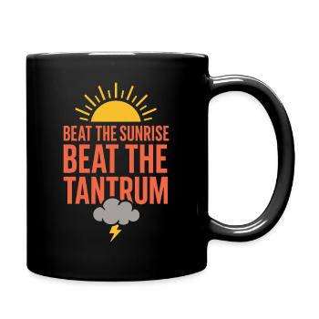 Laufende Mama, Papa, Joggende Eltern - Tasse einfarbig - Schwarz - Rechts