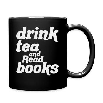 Tee trinken und Bücher lesen Originalgeschenk - Tasse einfarbig - Schwarz - Rechts