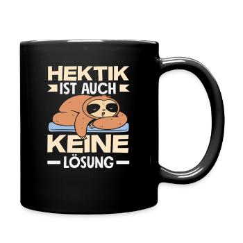 Lustiges Faultier Keine Motivation Spruch - Tasse einfarbig - Schwarz - Rechts