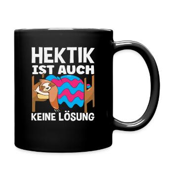 Lustiges Faultier Keine Motivation Spruch - Tasse einfarbig - Schwarz - Rechts