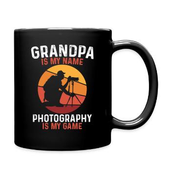 Großvater Fotografie Ist Mein Spiel - Tasse einfarbig - Schwarz - Rechts