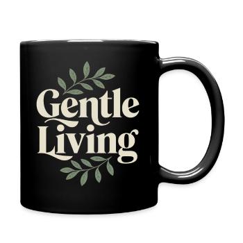 Gentle Living – Vintage Leaves - Full Colour Mug - black - Right