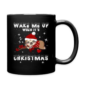 Sloth – Wake Me Up When It's Xmas - Full Colour Mug - black - Right