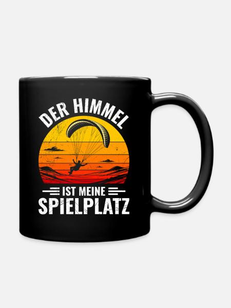 Gleitschirmflug DER HIMMEL IST MEIN SPIELPLATZ - Tasse einfarbig - Schwarz
