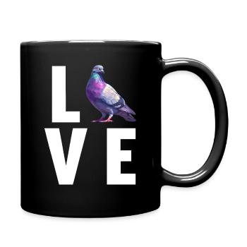 Tauben Taube - Tasse einfarbig - Schwarz - Rechts