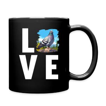 Tauben Taube - Tasse einfarbig - Schwarz - Rechts