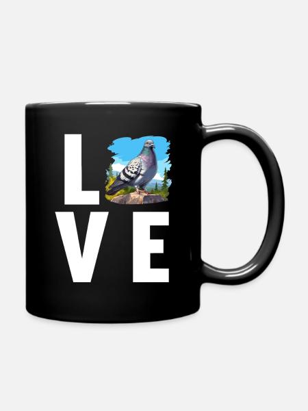 Tauben Taube - Tasse einfarbig - Schwarz