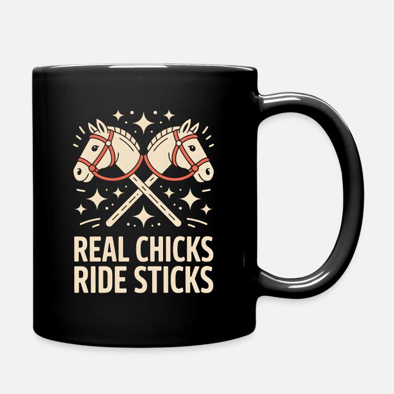 Hobby Horsing - Tasse einfarbig - Schwarz