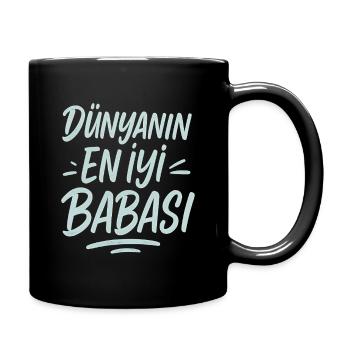 Bester Papa in türkische Sprache -Lettering Design - Tasse einfarbig - Schwarz - Rechts