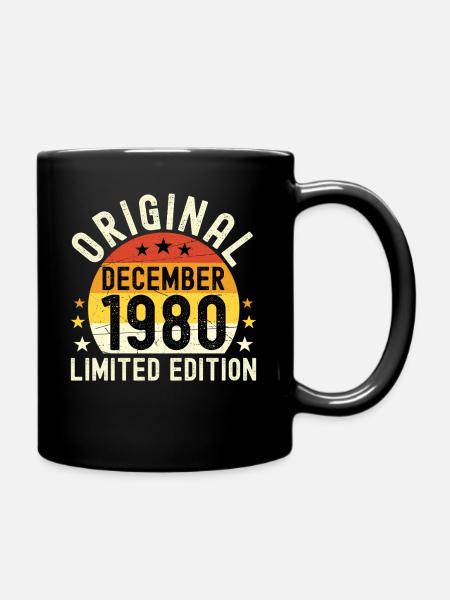 Anniversaire Décembre 1980 Original Vintage Cadeau - Mug uni - noir